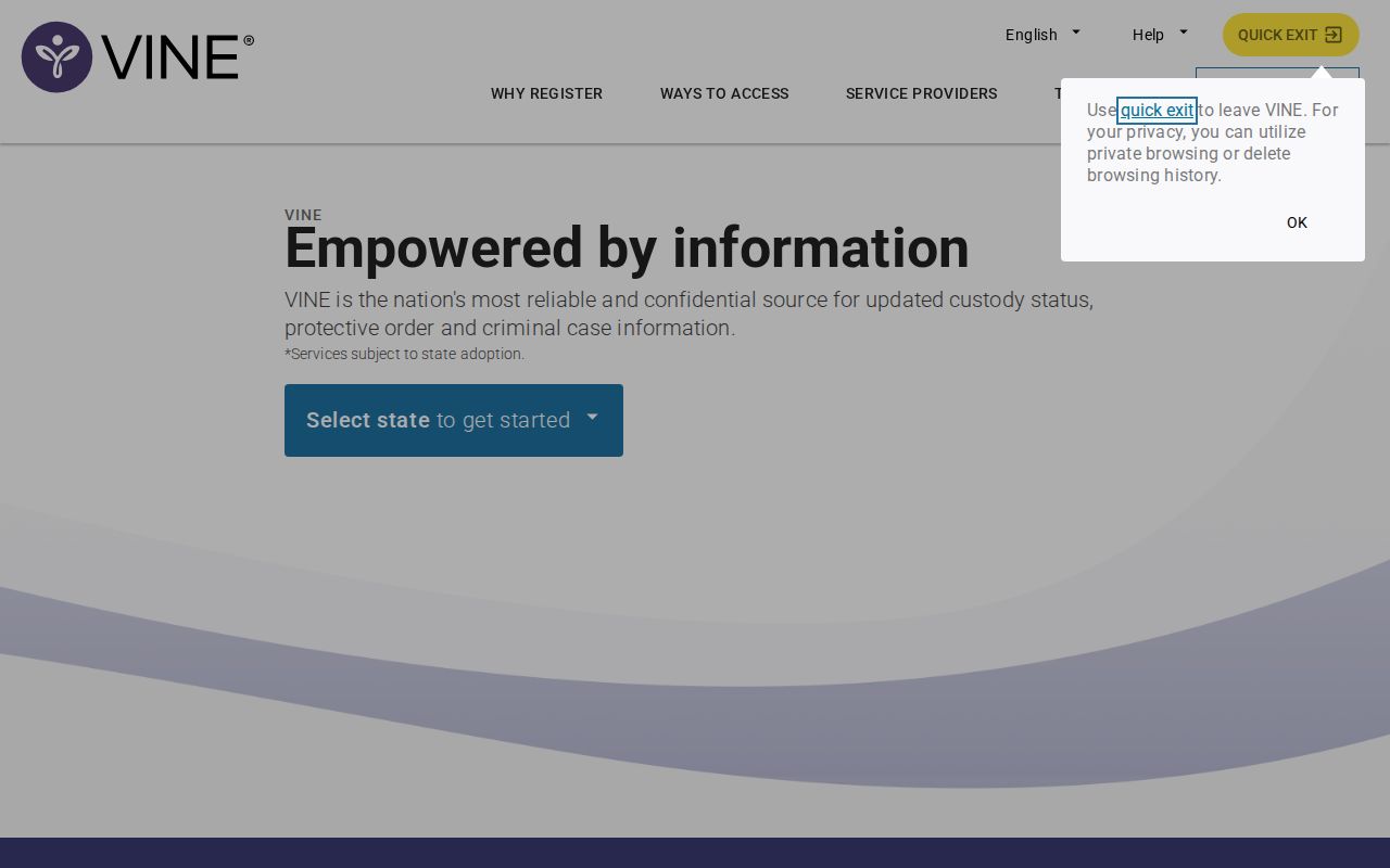 VINELink Volusia County inmate check search screen